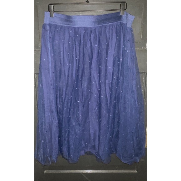Torrid Mesh Skirt Women Size 3 Blue Midi Swiss Dot Tulle Skater Fairy Ballet - Picture 1 of 7
